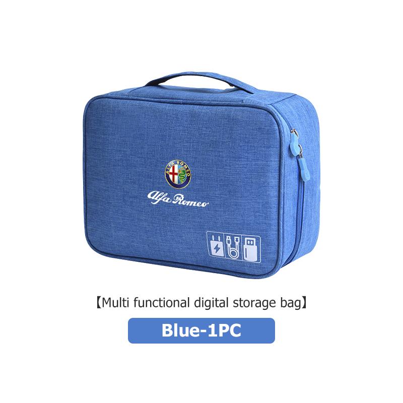 For Alfa Romeo Portable USB Data LineTravel Cable Organizer Cable Storage Bag Giulietta GT 159 147 156 Mito Brera Giulia Spider