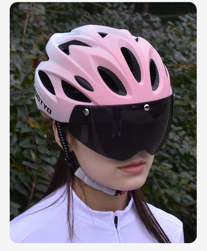 Magnetic Goggles Helmet Set: Anti-Glare Breathable Helmet, Taillight, for Mountain, Road, and Folding Bikes.