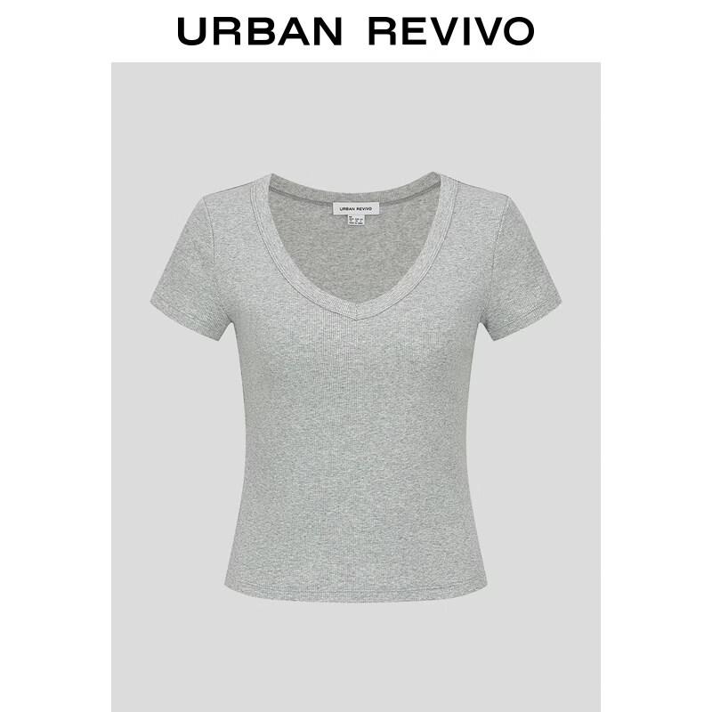 UR 2026 Spring Women s Slim V-Neck T-Shirt L