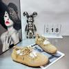 Leather flat bottom comfortable and lightweight 2 new spring and summer new color matching fashion casual sports shoes