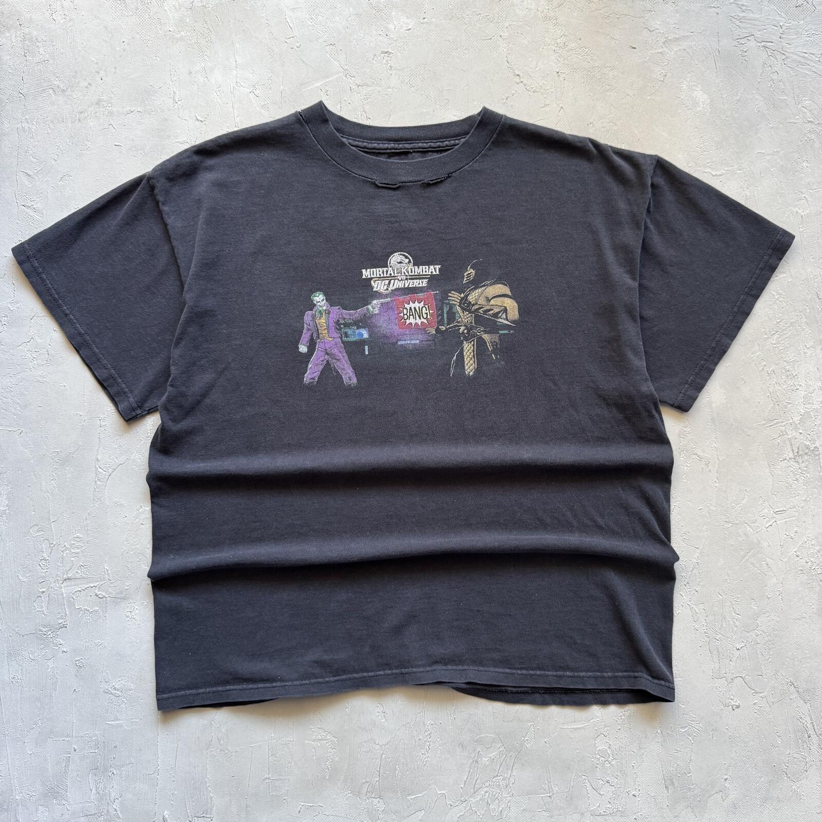 Vintage 2008 Mortal Kombat vs DC Universe Video Game Promo Faded Black T Shirt Unisex T-Shirt L