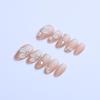 30pcs Almond 3D French Flower Fake Nails - Handmade Wearable Tips In Stock