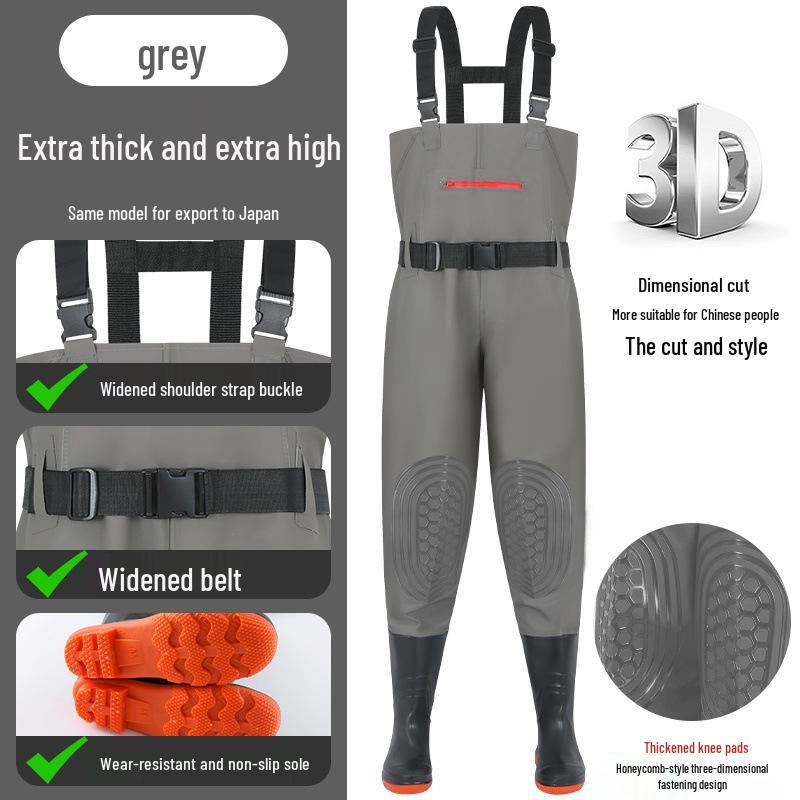 2025 Durable Non-slip Waterproof Fishing Waders - Thickened Full Body Rain Bib Pants for Men & Women.