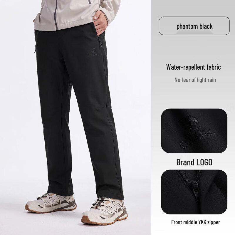 CAMEL Men's Outdoor Fleece-Lined Softshell Hiking Pants