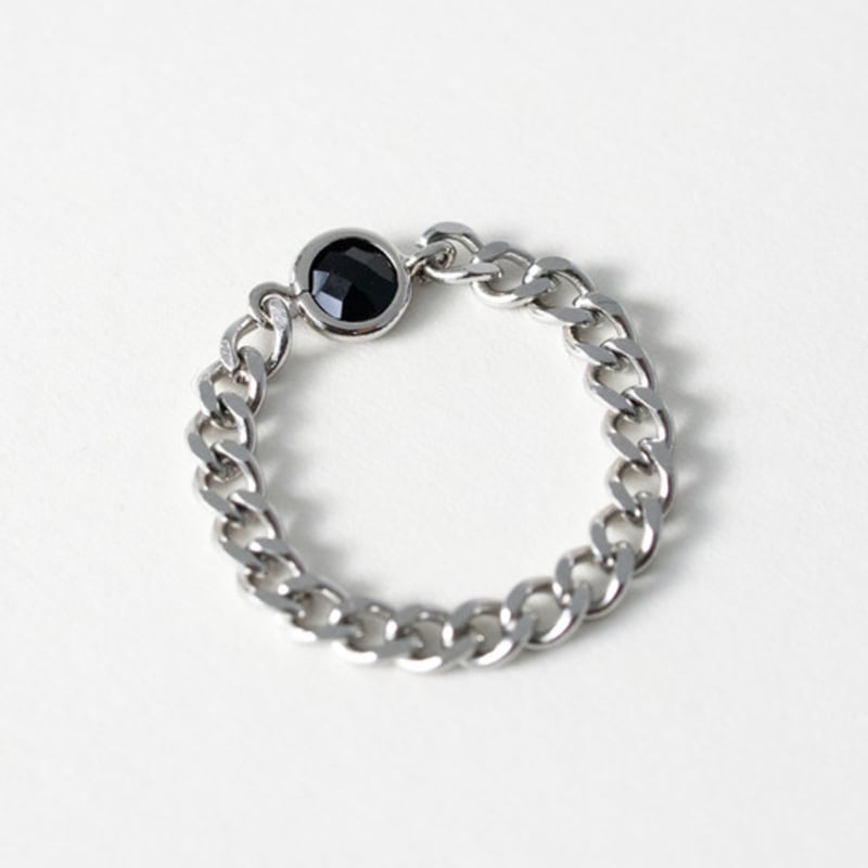 MERRYMOTIVE Schwarzer Kristallanhänger chirurgische Kette Ring