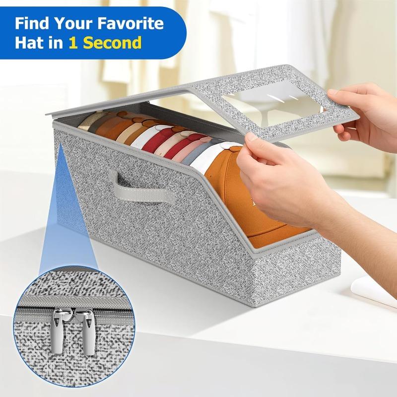 Multi-Functional Hat Storage Box  Large Capacity  Foldable  Organizer  for  Baseball Caps Ideal Home  Closet  Accessory