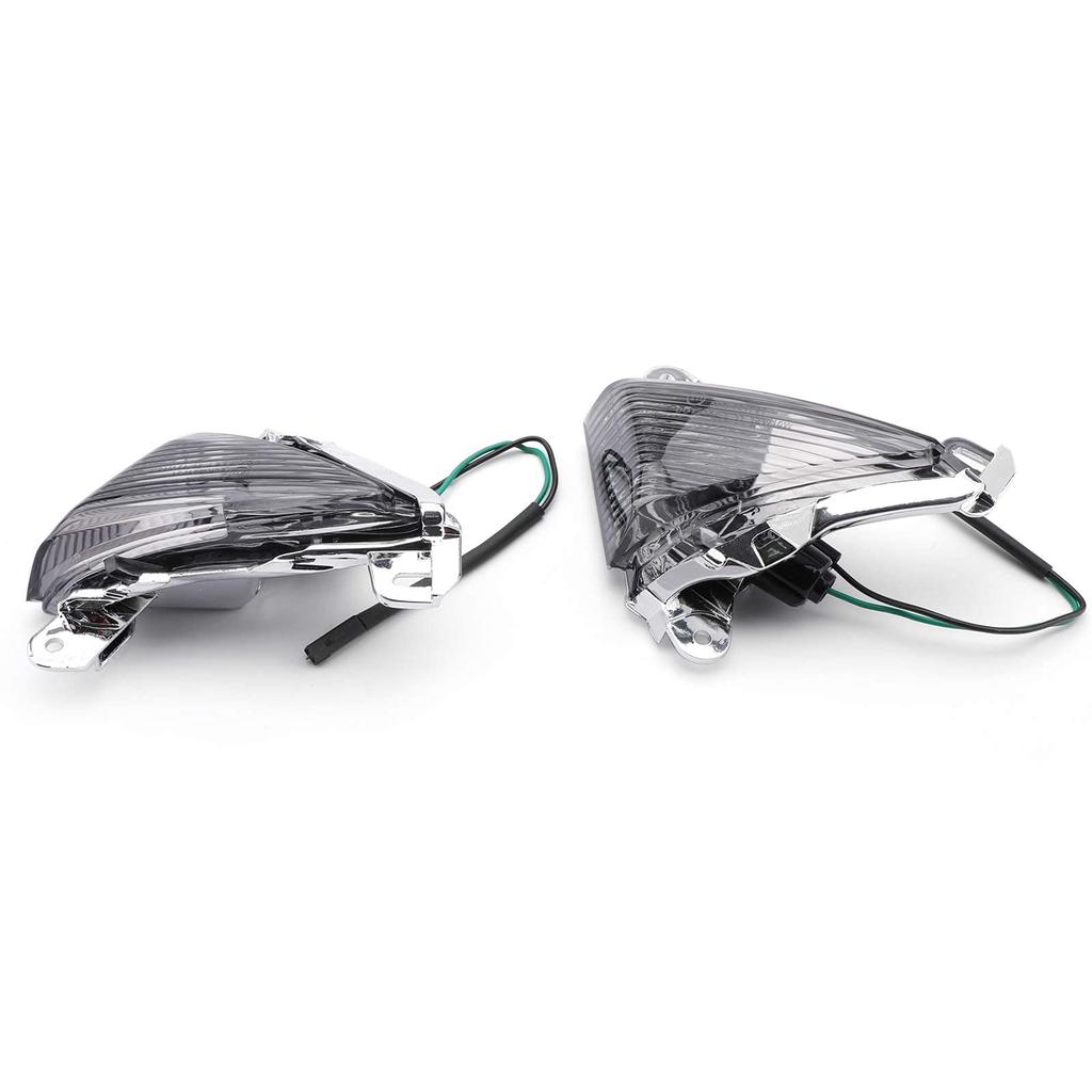 Bruce Shark Motorcycle Front Turn Signals for Kawasaki Ninja and 650F Concours & ZX14R, ZX10R, (Smoke)