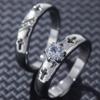 2pcs Luxury Geometric Elegant Cross Couples Ring for Women Wedding Men Engagement Party Jewelry Accessories