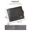 PU Leather Two Fold Wallets Urban Recreational Style Solid Color Male Wallet Multifunction ID Badge Holder Men's Short Wallet