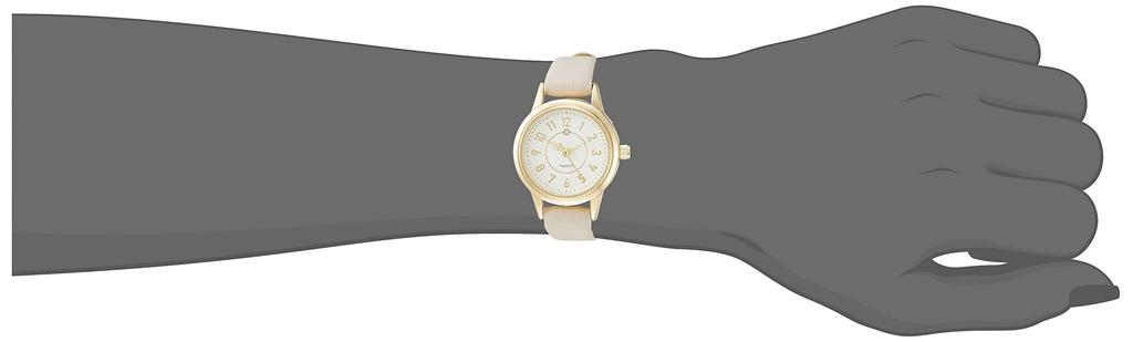 [Fieldwork] Analogue Diamond Wristwatch with Diamond Decoration and Leather Strap YM040-1 for Women, White