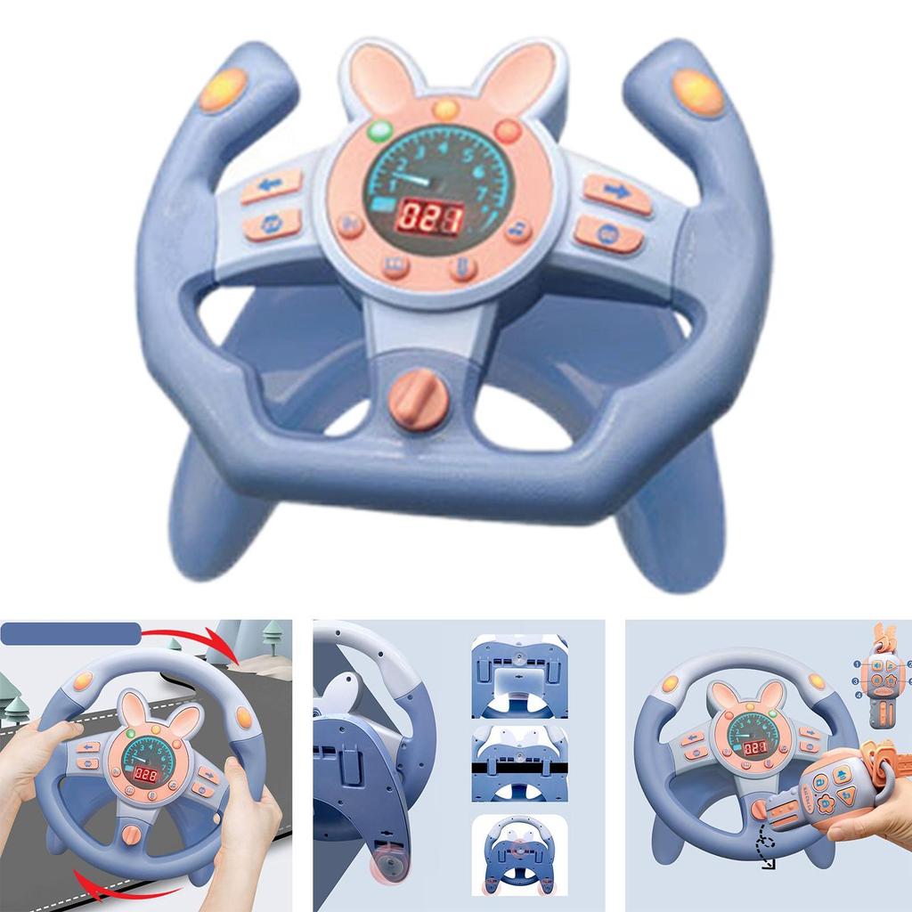 Steering Wheel Toys Car Driving Toy Funny Early Education W/Light Music 