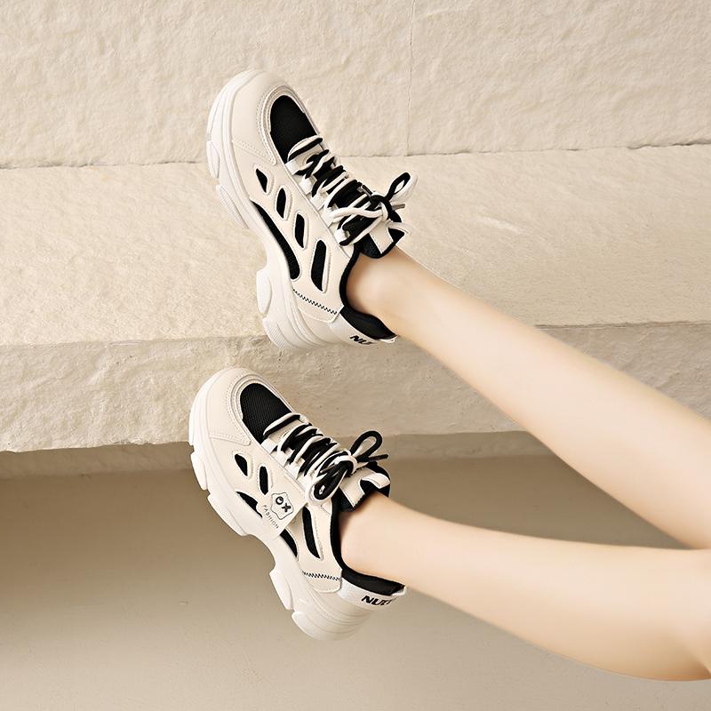 Fashion CRLAYDK Designer Women's Mesh Walking Sneakers Platform Summer Casual Ladies Trainer Shoes Lace Up Comfortable Sports Tennis