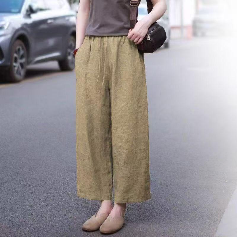 2026 Summer Elegant High-Waisted Loose-Fit Wide-Leg Pants for Women