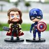 6pcs/set Marvel Avengers Black Panther Thanos Ironman Spiderman Captain American Hulk Figure Model Toys Birthday Gift