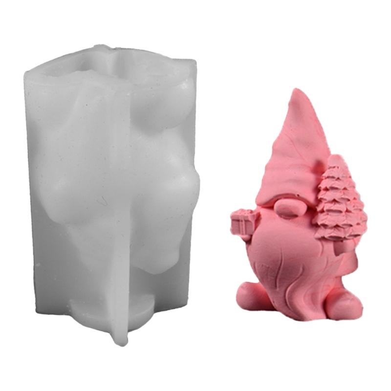 Beard Dwarf Christmas Tree Candle Moulds Hold Snowflake Santa Claus Gypsum Soap Silicone Molds Human Chocolate Gift Party Decor