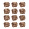 T02C!Water Hyacinth Napkin Rings Set Of 12, Hand-Woven Farmhouse Napkin Rings, Rustic Napkin Rings For Birthday Party