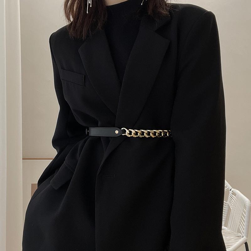 Elegant Metal Waist Chain For Women Stylish Ins Trendy Decor For Coats And Dresses