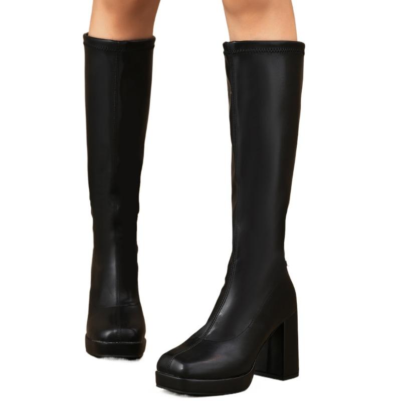 Fashion High Boots Women Platform High Heels Shoes Elegant Winter 2025 Chunky Knee High Knight's Boots Sexy Motorcycle Pumps Mujer Botas