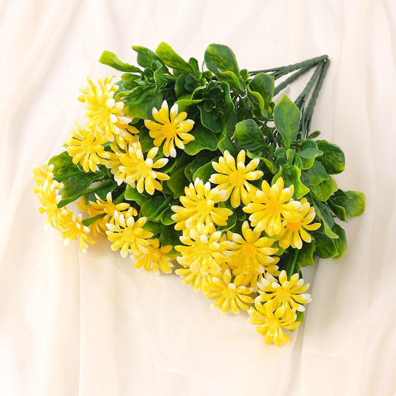 Bukiety Sztucznych Kwiatów Stokrotki 33cm Sztuczne Rośliny do Wystroju Domu Dekoracja Ogrodu Wesela Zewnętrzny Stół Wazon Kompozycja Kwiatowa