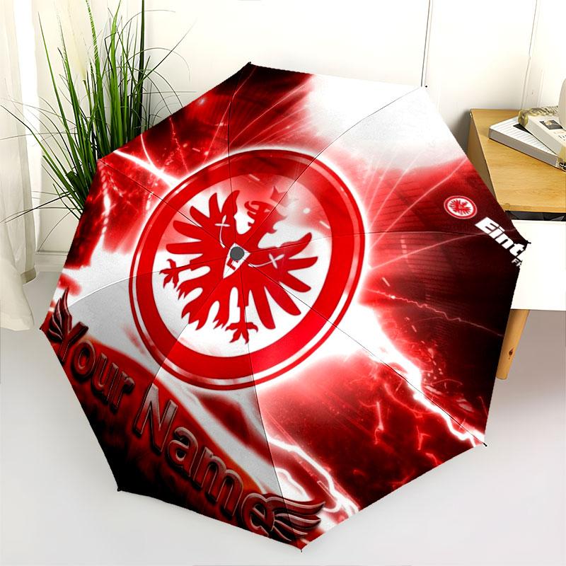 1 PC Automatic Folding Umbrella - Eintracht Frankfurt Custom Name Pattern, Portable & Foldable Design with 8 Ribs, Christmas Birthday Gifts