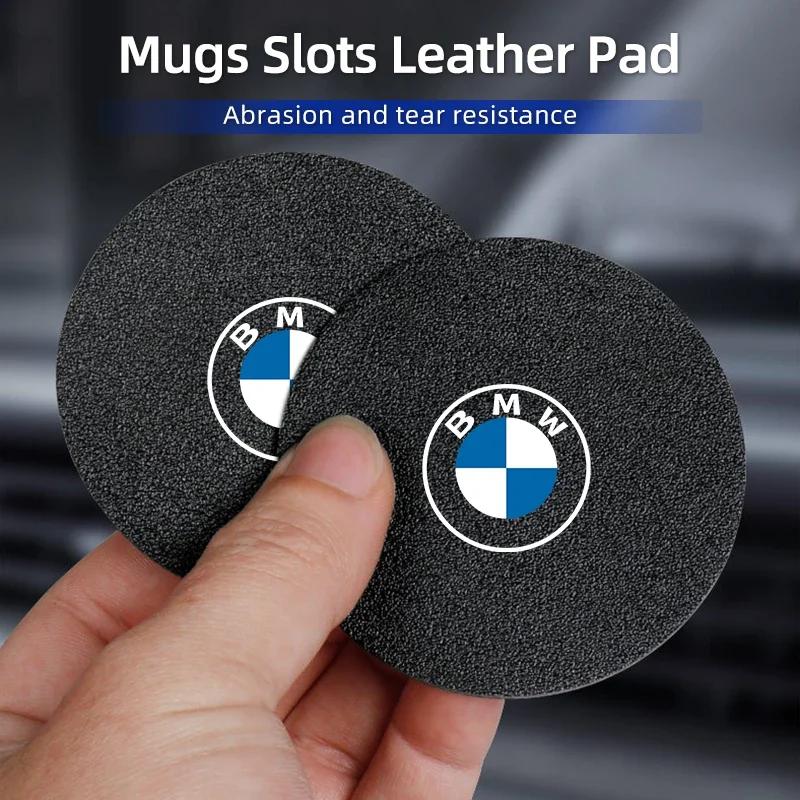 New Car Carbon Leathe Coasters Pads Centre Console Cup Non-Slip Mats For BMW E46 E90 E60 F10 E39 F30 E36 F20 E87 E90 E70 E
