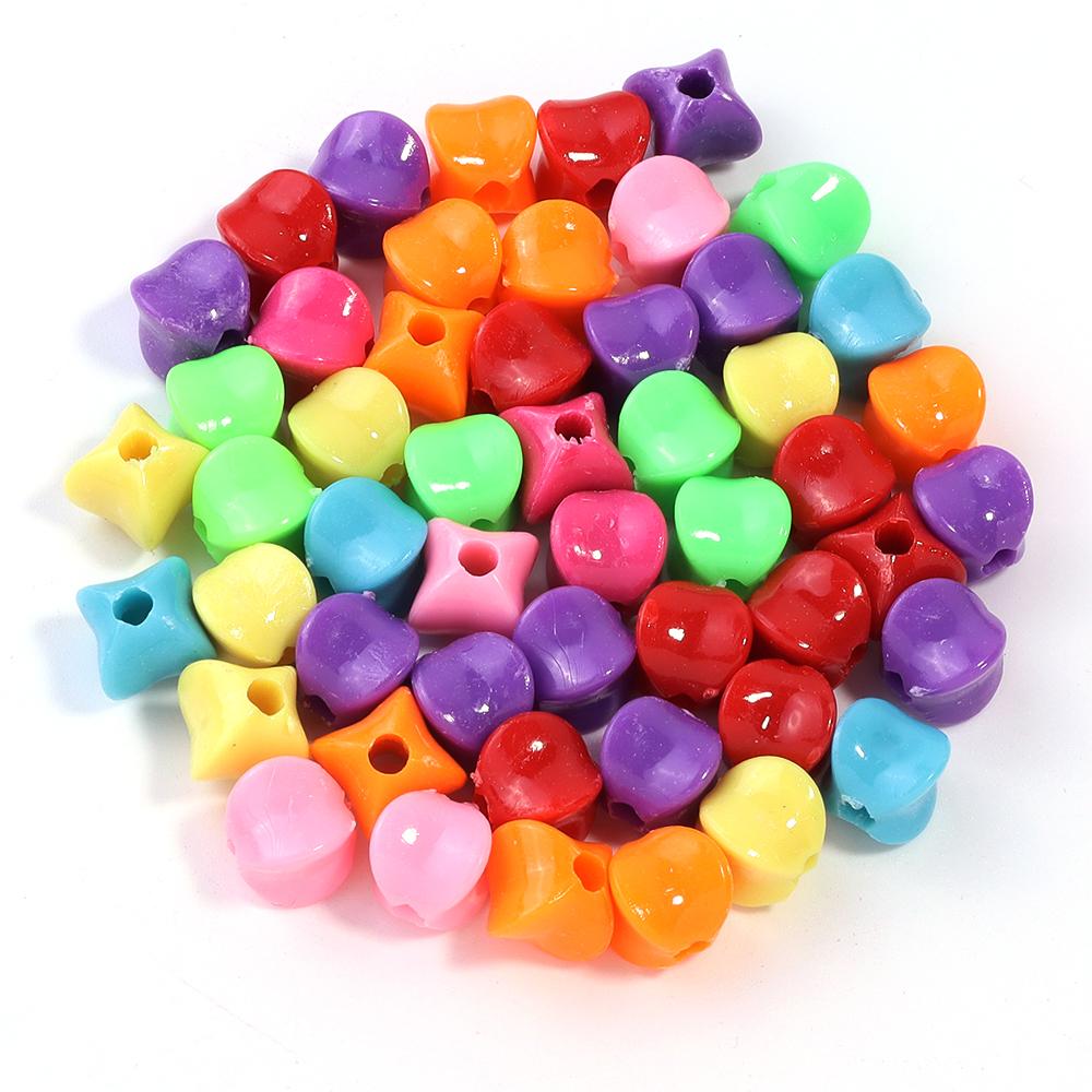 50 Stück/Los Gemischte Farbe Kunststoffperlen Schmetterling Schneeflocke Süßigkeitenform Lose Perlen Für DIY Armband Ohrringe Zubehör Großhandel