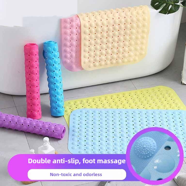 PVC Non-Slip Bath Mat with Suction Cups Shower Bathtub Mat Anti-Fatigue Bathroom Floor Mat Massage Foot Pad