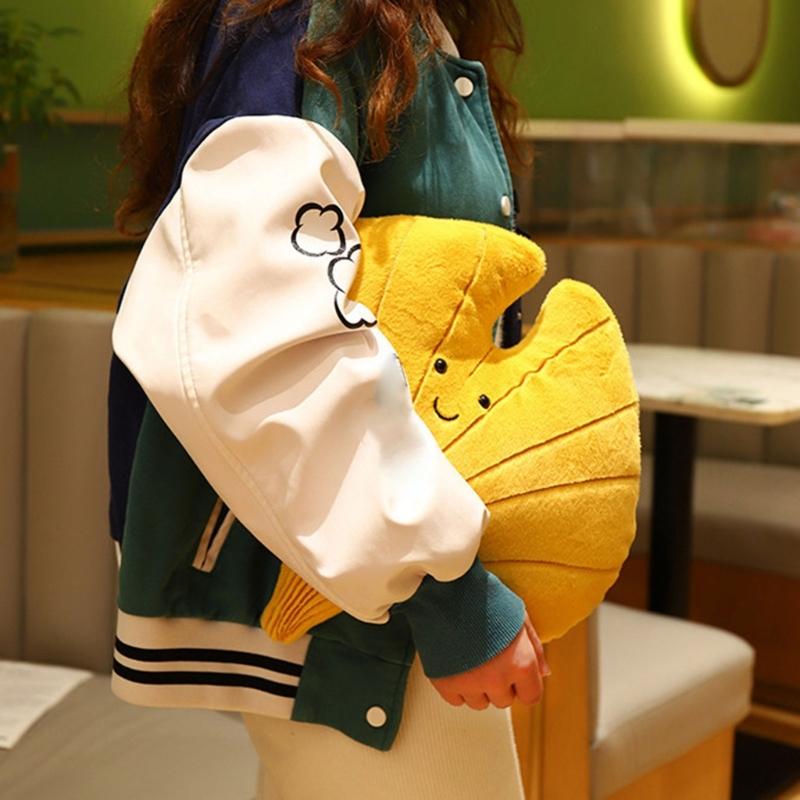 Green Plant Plush Doll  Leaf Shaped Pillow Soft and Comfortable Cushion for Relaxation Fun Home Decor