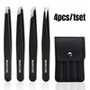 1/1pc Stainless Steel  Eyebrow Tweezers Kit Eyebrow Eyelash Tweezers with Storage Bag Beauty Salon Home Hair Removal Tweezers