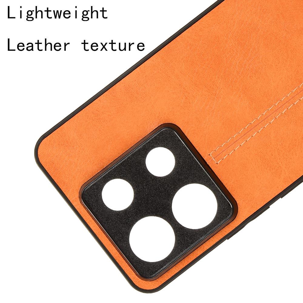 

For Xiaomi Redmi Note 13 Pro 5G/Poco X6 5G Phone Case PU Leather Coated PC+TPU Cover Orange