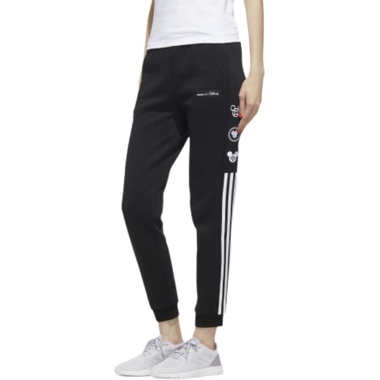 Adidas Neo X Disney Mickey Element Retro Sports Knit Casual Pants Women Bottoms Black GE7782