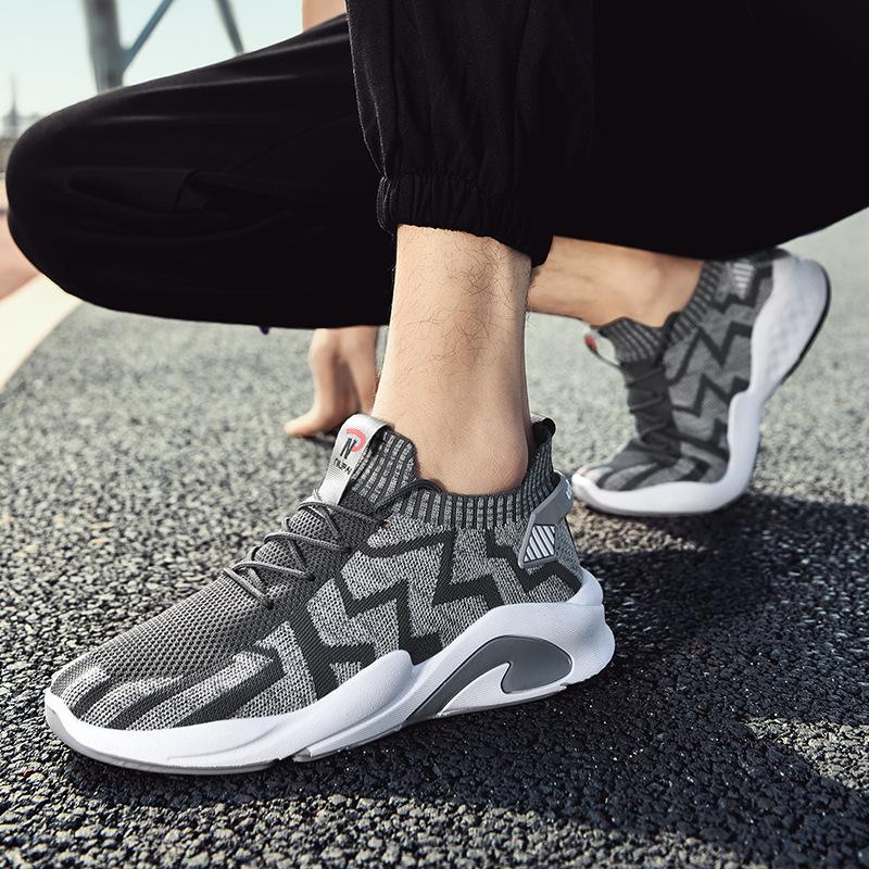 

Men s shoes sports shoes casual socks shoes flying woven mesh 2025 spring and autumn new breathable Korean version trendy shoes men s shoes 39