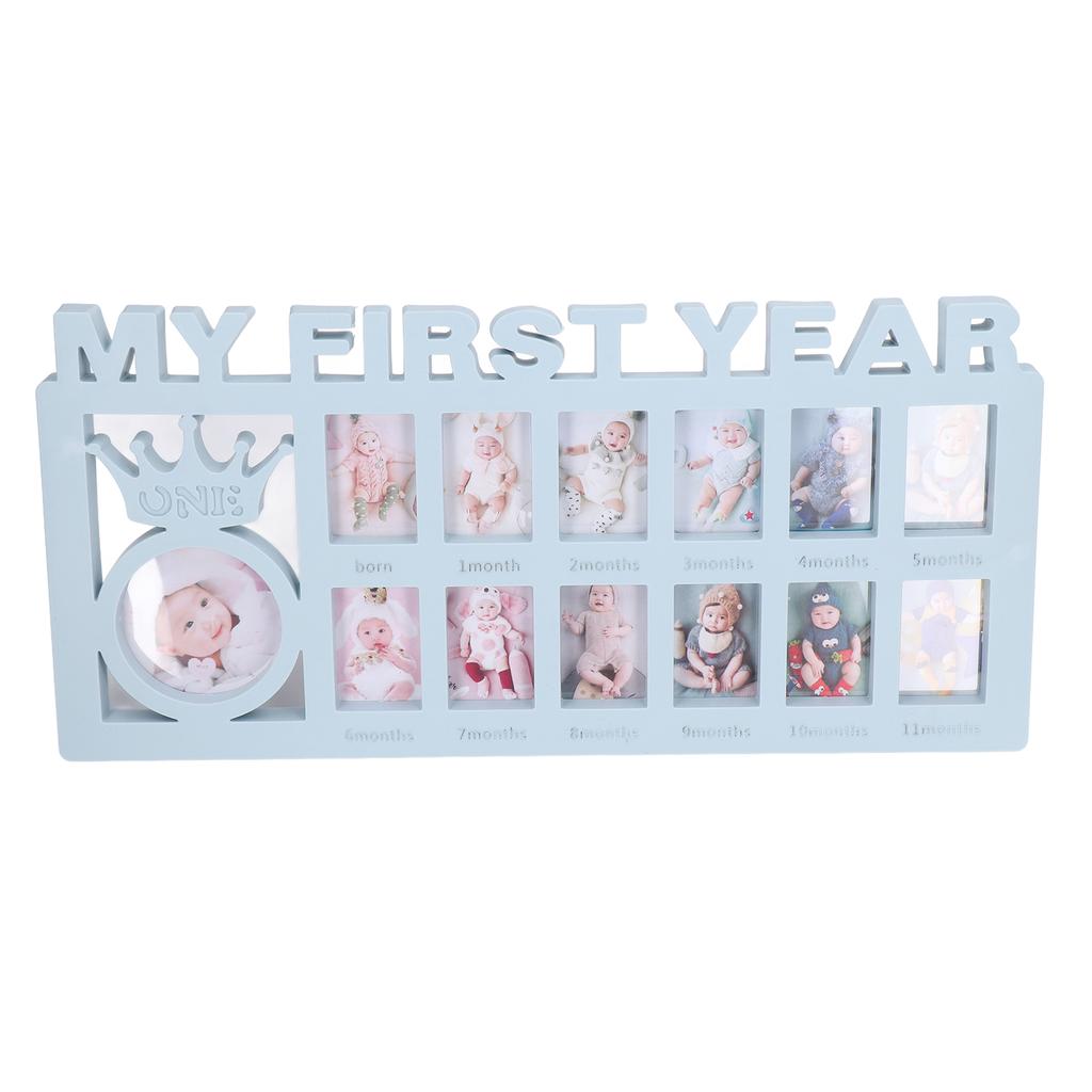 Newborn Photo Frame Durable Polished 12 Small Picture Frames Record Baby S Monthly Growth Baby Photo Frame for Gift