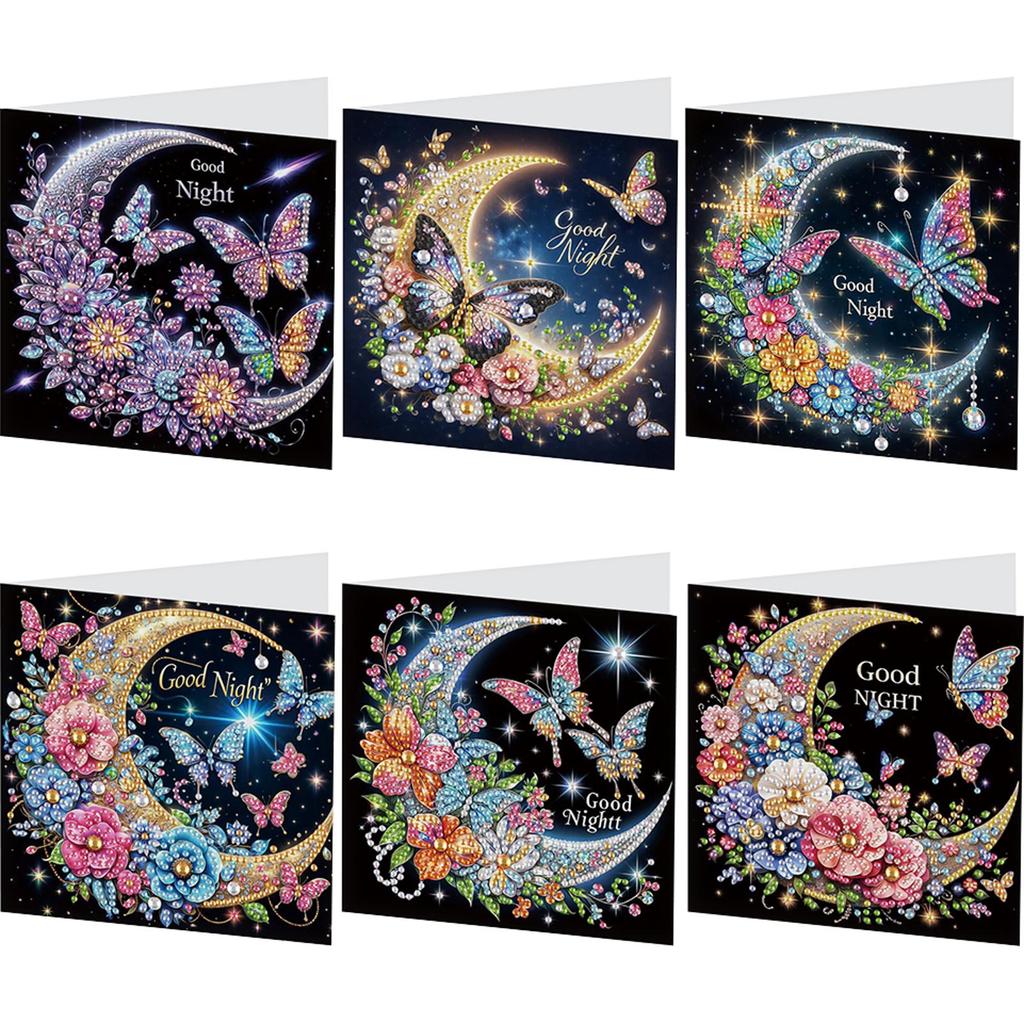 6Pcs Diamond Painting Greeting Card Holy Mother & Jesus Diamond Handmade Card Diamond Daily Wish Card for Holiday Party Favors
