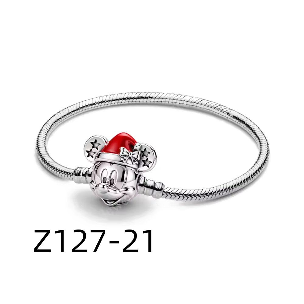 New Cute Blue Fox Rabbit Cartoon Necklace 925 Silver European Style Bracelet DIY Women's Charm Fashion Jewelry Gift