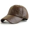 PU Leather Thicken Warm Vintage Baseball cap for Men Autumn Winter
