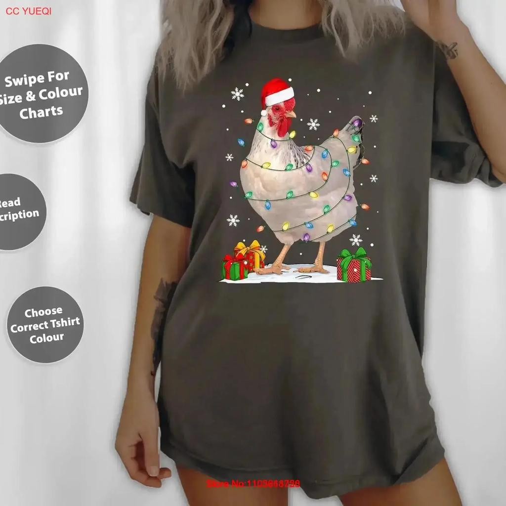 Chicken Christmas Tree Lights Funny Lover Xmas Farm T Shirt Sweat Tote Bag 127868 Vintage Soft Breathable Comfortable
