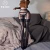 Horse Oil Silky and Shiny Contrasting Lace Suspenders Integrated Sex Stockings Sexy Pure Desire Suspenders Women