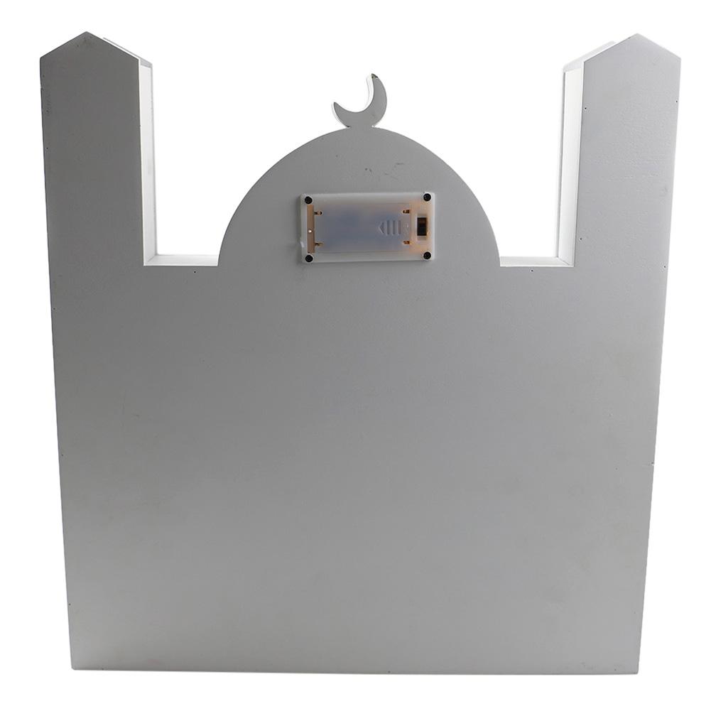 Schloss Ramadan Holz Countdown-Kalender DIY Adventskalender Holz Schublade Box Ornament mit LED-Licht für Eid Mubarak