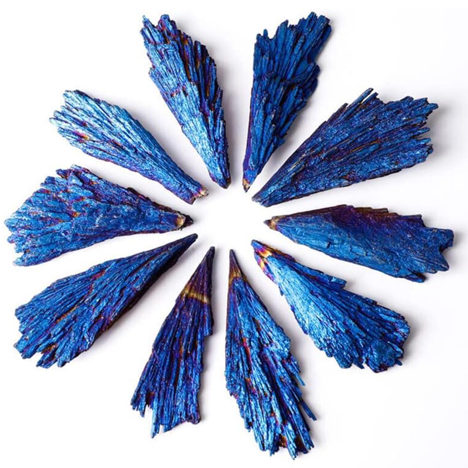 10Pcs/Pack Peacock Feather Style Natural Black Tourmaline Electroplated Colored Tourmaline Pendant,6-9cm 20-30g A