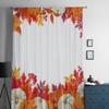 Pumpkins And Colorful Autumn Leaves Sheer Curtains For Living Room Bedroom Kitchen Tulle Curtain Home Decorative Sheer Panels