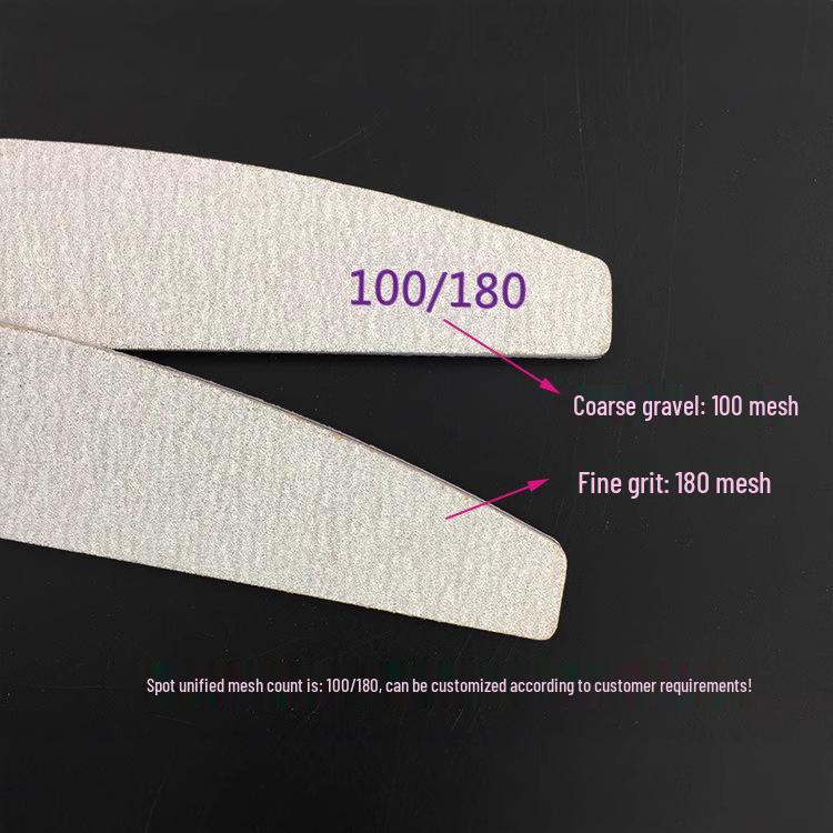 Professional Nail Sanding Files 100/180 Grit - Grey & White Sandpaper for Manicure & Grinding