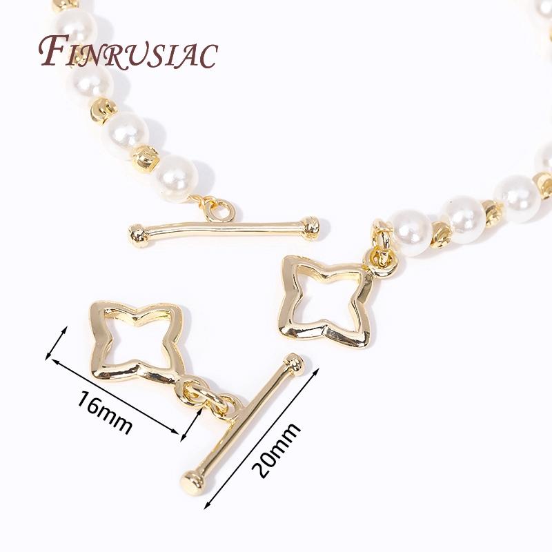 7 Styles Fashion End Beads Toggle Clasps 14k Gold Plated Metal Zircon Round/Heart OT Clasp Lock For DIY Jewelry Making Supplies