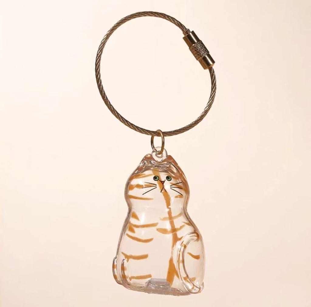 Transparent Cat Hair Storage Box Pendant Twisted Egg Cat Hair Storage Capsule Commemorative Collection Bag Keychain Pendant