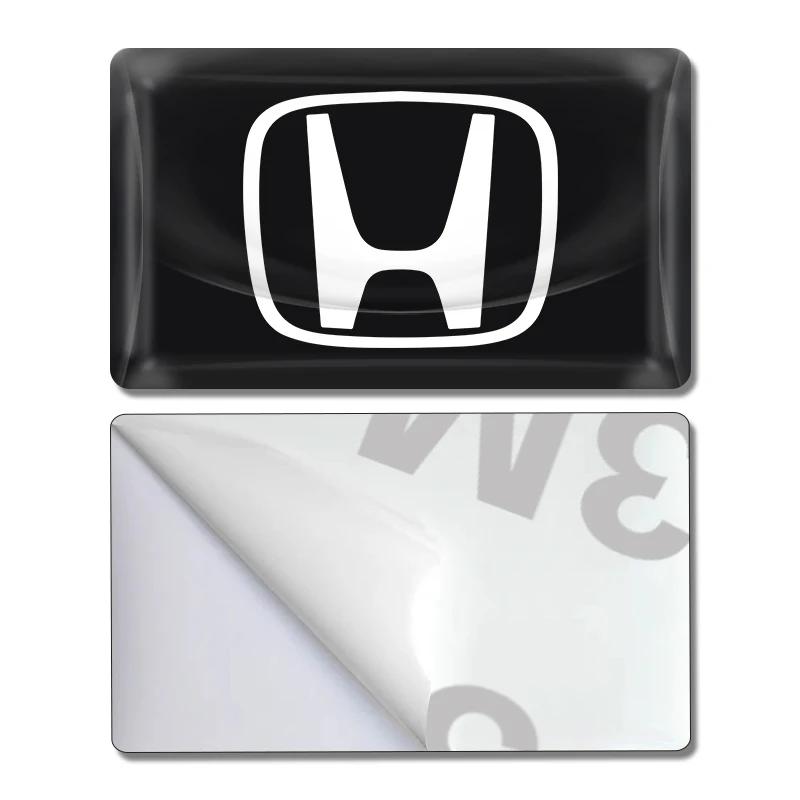 Car Hot 2025 5/10Pcs Carbon Fiber Steering Wheel Car Logo Emblem 3D Stickers for Honda Civic Accord CRV HRV Fit Jazz City Odysse