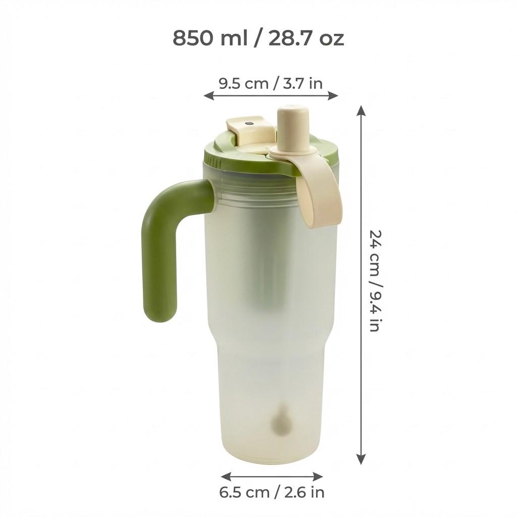 Transparent Plastic Water Bottle With Straw&Strainer Travel Sport Portable Drinking Bottle Large Capacity Heat-resistant Tumbler
