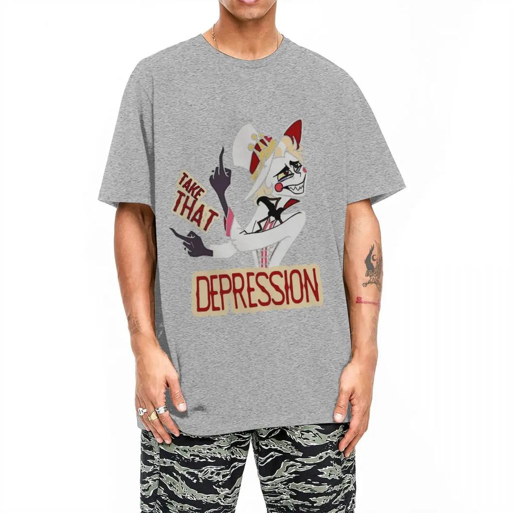 Men Take THAT Depression Lucifer Hazbins Hotels T Shirt Cotton Clothes Vintage Short Sleeve Crewneck Tee Shirt Summer T-Shirts