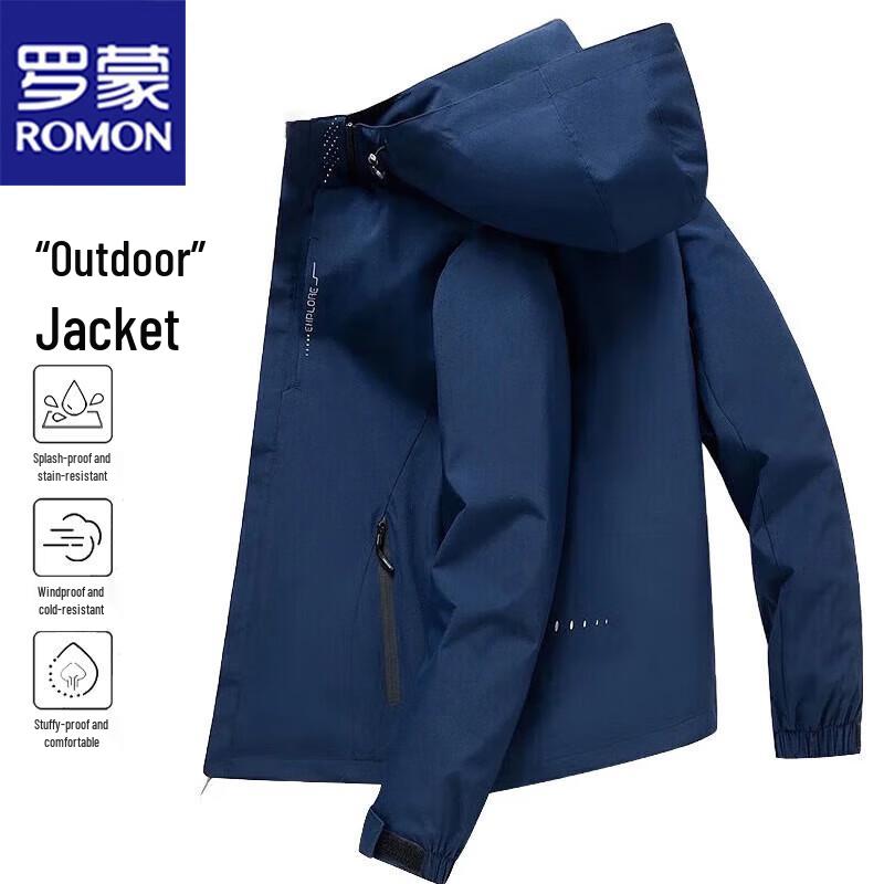 ROMON Men's Hooded Outdoor Windbreaker Jacket