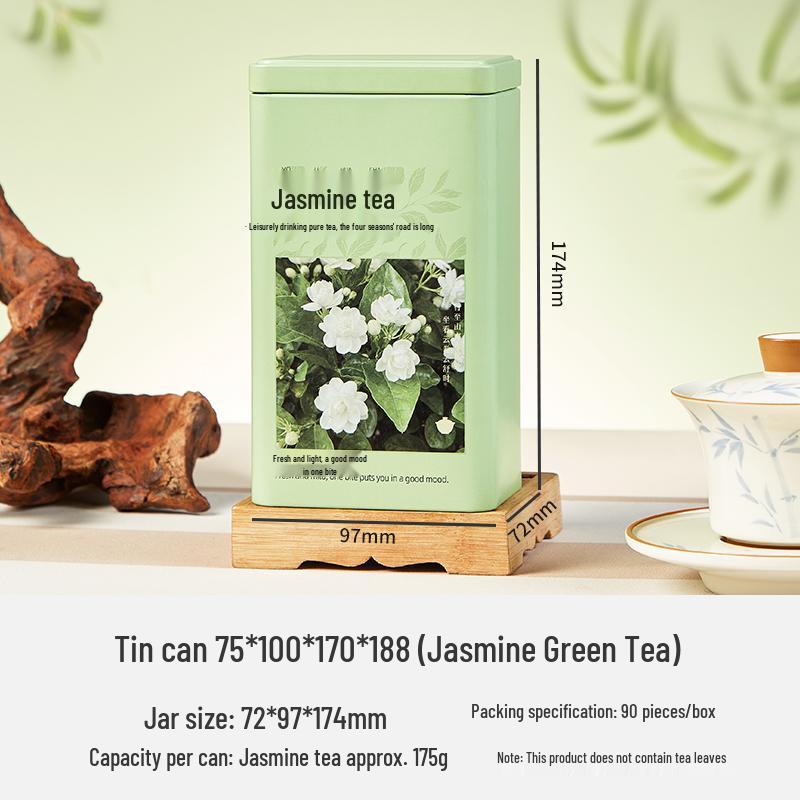 Green Tea Gift Box: Sealed Iron Can Set with Handbag, Large Square Half-Jin Capacity, Empty for Refill