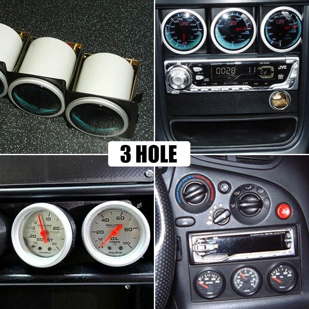 1pc Universal Car 52mm Gauge Radio Single DIN Slot Dashboard 3 Hole Panel Holder Instrument Meter Pod Mount Holder Accessories